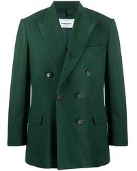 Blazer doppiopetto di lana verde scuro di Casablanca