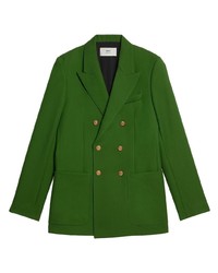 Blazer doppiopetto di lana verde di Ami Paris