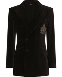 Blazer doppiopetto di velluto nero di Dolce & Gabbana