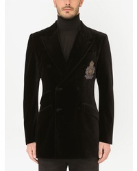 Blazer doppiopetto di velluto nero di Dolce & Gabbana