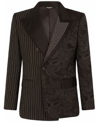 Blazer doppiopetto stampato nero di Dolce & Gabbana