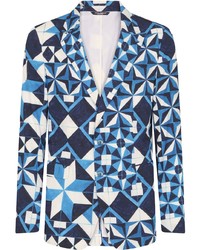 Blazer geometrico blu di Dolce & Gabbana