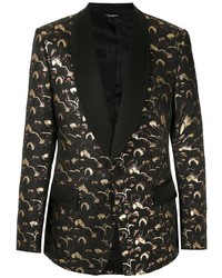 Blazer in broccato stampato nero di Dolce & Gabbana