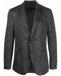 Blazer leopardato grigio scuro di Karl Lagerfeld