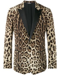 Blazer leopardato marrone chiaro di Dolce & Gabbana