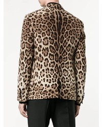 Blazer leopardato marrone chiaro di Dolce & Gabbana