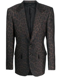 Blazer leopardato marrone scuro di Tom Ford