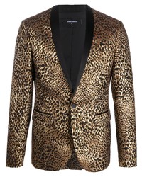 Blazer leopardato marrone di DSQUARED2