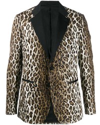 Blazer leopardato marrone di Versace