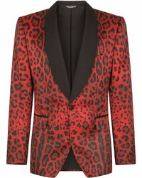 Blazer leopardato rosso di Dolce & Gabbana