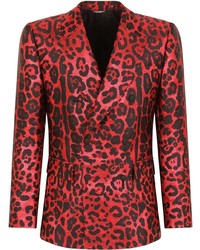 Blazer leopardato rosso di Dolce & Gabbana
