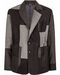 Blazer patchwork grigio scuro di Dolce & Gabbana