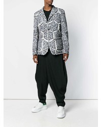 Blazer stampato bianco e nero di Comme Des Garcons Homme Plus