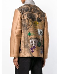 Blazer stampato marrone chiaro di Walter Van Beirendonck