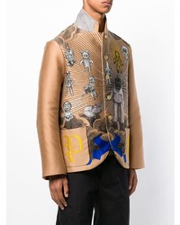 Blazer stampato marrone chiaro di Walter Van Beirendonck