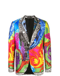 Blazer stampato multicolore di Versace