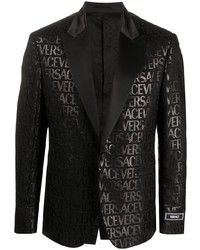 Blazer stampato nero di Versace