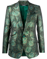 Blazer stampato verde scuro di Dolce & Gabbana