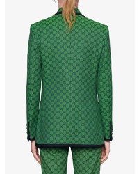 Blazer stampato verde di Gucci