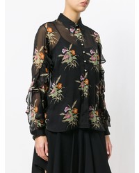 Blusa abbottonata a fiori nera di N°21