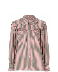 Blusa abbottonata a righe verticali rosa di Alexa Chung