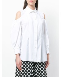 Blusa abbottonata decorata bianca di Rossella Jardini