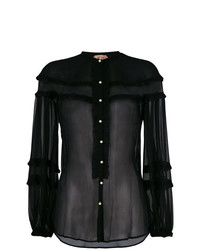 Blusa abbottonata decorata nera di N°21