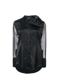 Blusa abbottonata decorata nera di Thomas Wylde