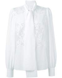 Blusa abbottonata di pizzo bianca di Dolce & Gabbana