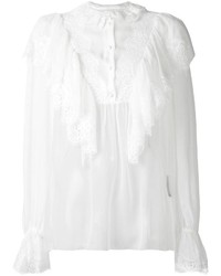 Blusa abbottonata di pizzo bianca di Dolce & Gabbana