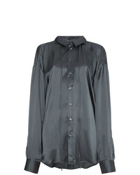 Blusa abbottonata di seta grigio scuro di Y/Project