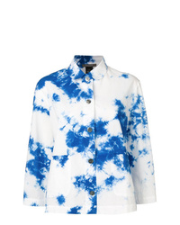 Blusa abbottonata effetto tie-dye bianca di Suzusan