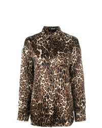 Blusa abbottonata leopardata marrone di R13