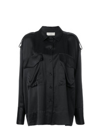 Blusa abbottonata nera di Maison Flaneur