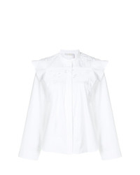 Blusa abbottonata ricamata bianca di Chloé