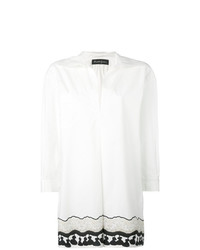 Blusa abbottonata stampata bianca di Rossella Jardini