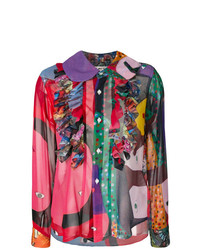 Blusa abbottonata stampata multicolore di Comme des Garcons