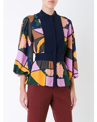 Blusa abbottonata stampata multicolore di Roksanda