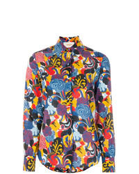 Blusa abbottonata stampata multicolore di La Doublej