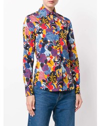 Blusa abbottonata stampata multicolore di La Doublej