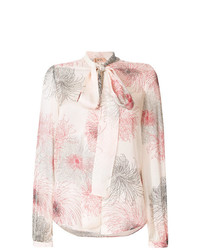 Blusa abbottonata stampata rosa di N°21