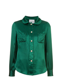 Blusa abbottonata verde di Edward Achour Paris