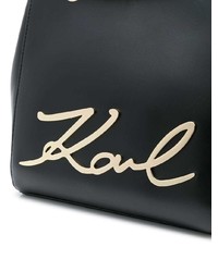 Borsa a secchiello in pelle nera di Karl Lagerfeld