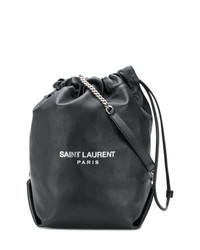 Borsa a secchiello in pelle nera di Saint Laurent