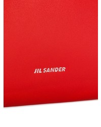 Borsa a secchiello in pelle rossa di Jil Sander