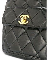 Borsa a secchiello in pelle trapuntata nera di Chanel Vintage