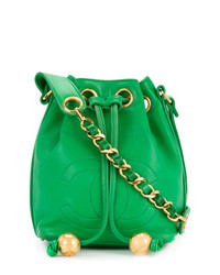 Borsa a secchiello verde di Chanel Vintage