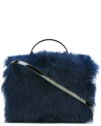 Borsa a tracolla di pelliccia blu scuro di Vivienne Westwood