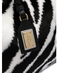 Borsa a tracolla di pelliccia nera e bianca di Dolce & Gabbana