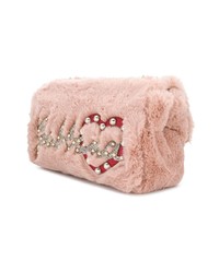 Borsa a tracolla di pelliccia rosa di Dolce & Gabbana